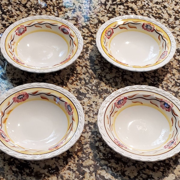 4 Small Dessert Bowls Vernon Kilns Santa Anita