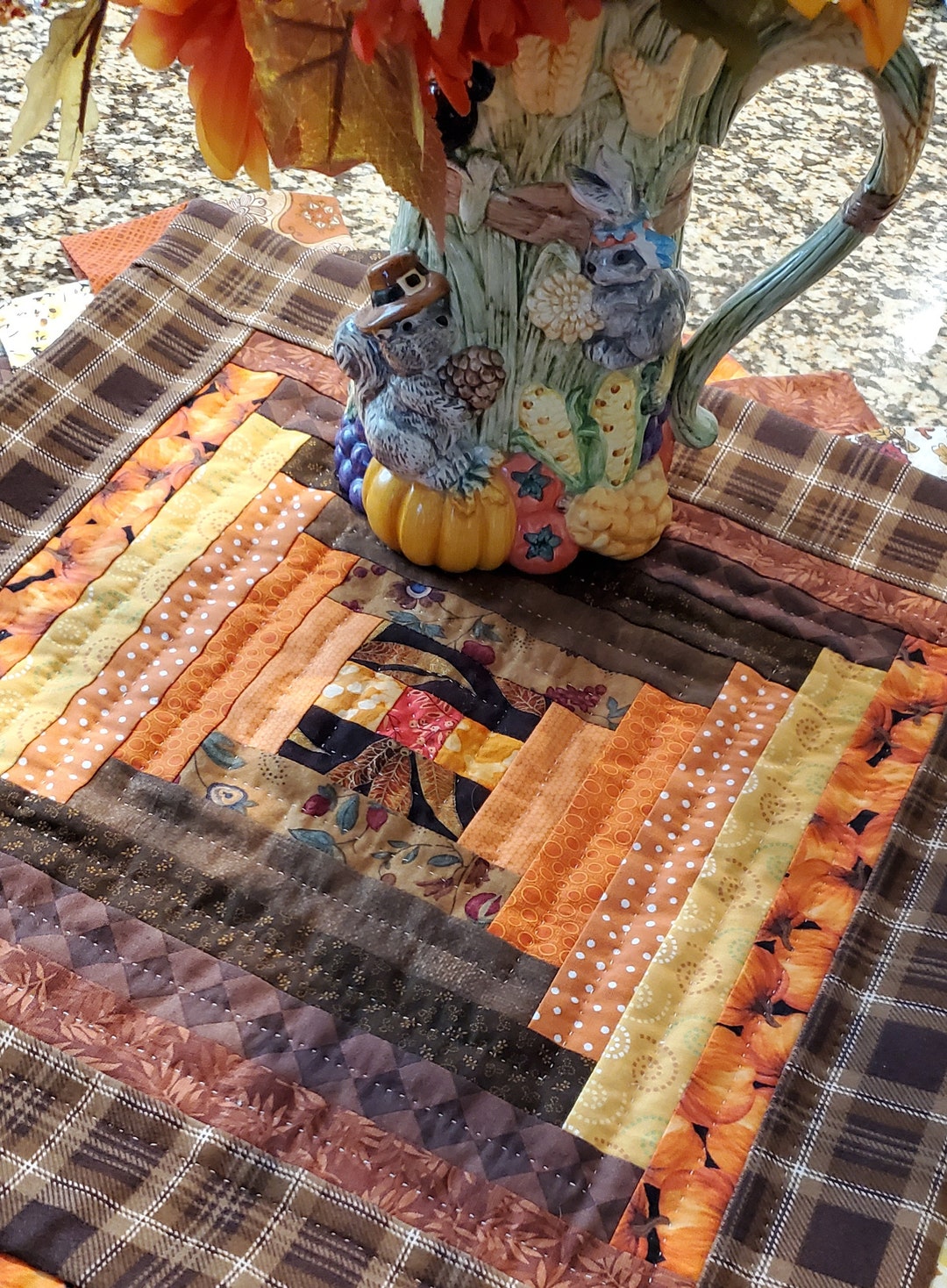 Fall Themed Fabric Quilted Table Topper - Etsy