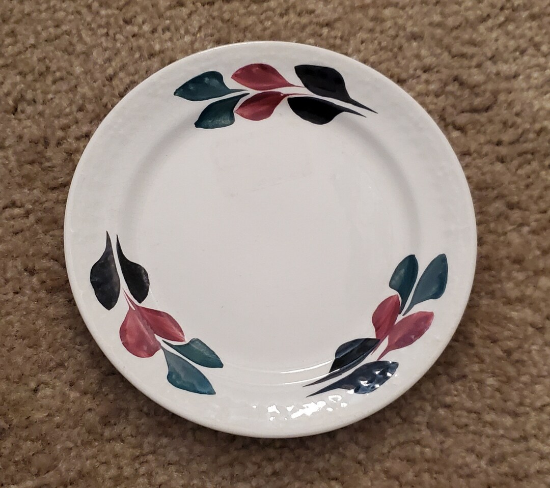 Very Old Blue Ridge Southern Potteries Embossed Edge Astor Leaf Ring ...