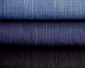 Set of 3 colors Japanese High-quality Cotton Solid Indigo Fabric (50cm each)