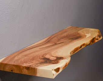 12-47'' inch Rustic Floating Shelf Industrial Floating Shelf Farmhouse Kitchen Shelf Living Room Bathroom Live Edge Wood Wall Shelving
