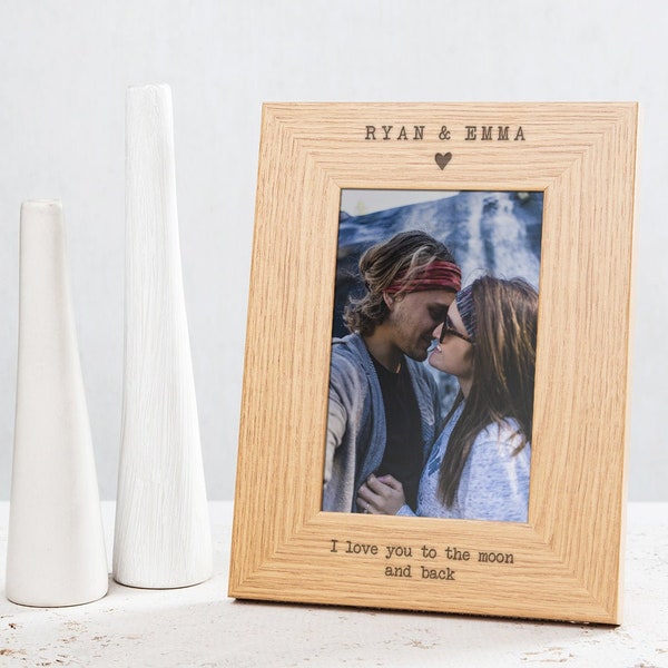 Anniversary Gifts For Boyfriend, Personalized Picture Frame For Boyfriend, Wooden Photo Frame, Unique Boyfriend Gift, Engraved Photo Frame