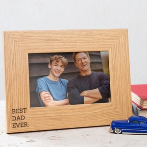 Engraved &#39;Best Dad Ever&#39; Photo Frame | Fathers Day Gift For Daddy | Keepsake Gift For Dad From Kids | Thank You Dad Gift From Son Daughter