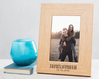 Pictured Frame For Boyfriend, Personalized Photo Frame For Couples, Anniversary Frame With Engraving, Valentine Gift For Her