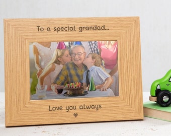 Grandad Photo Frame - Grandad Gifts - Grandfather Birthday Present - Engraved Grandpa Picture Frame