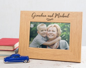 Marco de fotos de la abuela de madera, regalo personalizado para la abuela, regalo del día de la madre para la abuela, marco de imagen grabado, regalo de la abuela
