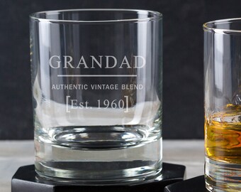 Personalised Whiskey Glass For Men / Engraved Whisky Glass / Personalised 30th Birthday Gifts / 40th Birthday Gift