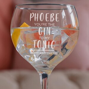 Personalised Engraved Gin and Tonic Goblet | Birthday Gift for Her Women | Best Friend Gift | Balloon Gin Glass Present For Girlfriend Wife