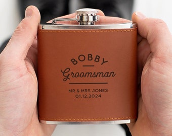 Personalised Grooms Party Hipflask, Wedding Gift For Best Man, Gift For Father Of The Bride, Groomsmen Gifts, Drinking Gifts For Men