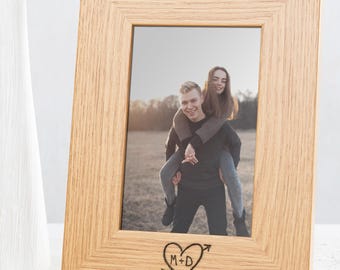 Personalised Engraved Carved Heart Photo Frame | Couples Wedding Anniversary Gift | Engagement Gift | Valentines Day Gift For Husband Wife