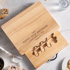 Personalised Wooden Party Board Set | Milestone Birthday Gift For Him Men | Fathers Day Gift For Dad | Charcuterie Board Gift For Grandad