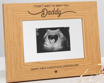 Personalised Engraved Baby Scan Photo Frame | Preganancy Gift For Dad To Be | Ultrasound Baby Frame for New Daddy | First Fathers Day Gifts