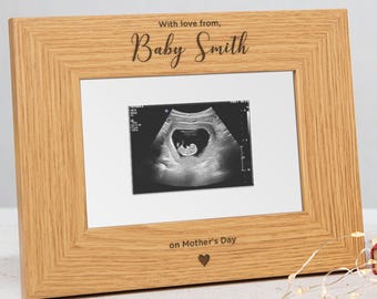 Personalised Engraved Baby Scan Frame | Baby Scan Photo Frame | Mothers Day Gifts For Mum To Be | Pregnancy Announcement Gift For Dad To Be
