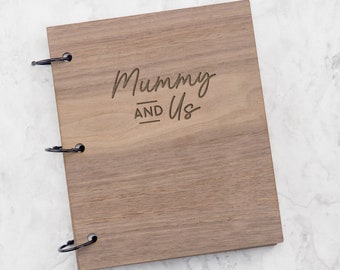 Mummy Gift, Engraved Photo Album for Mum, ‘Mummy and Us’ Scrapbook, Gift For Mom from Kids, Mother’s Day Gift, Birthday Gift for Mummy