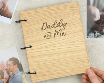 Father's Day Gift, Daddy and Me Scrapbook, Engraved Notebook for Father, Dad Gift from Kids, Birthday Gift for Daddy, Wood Notebook