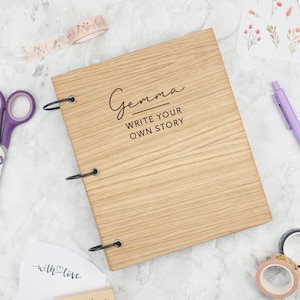 Personalised Engraved &#39;Write Your Own Story&#39; Notebook | Journaling Notebook For Women | Birthday Gift For Niece Daughter | Travel Scrapbook