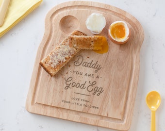Dippy Egg Board For Dad, 'You Are a Good Egg' Breakfast Board, Egg And Soldiers Board For Daddy, Birthday Gift For Dad From Kids