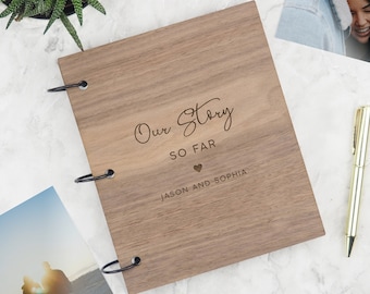 Personalised Engraved ‘Our Story So Far’ Scrapbook | Valentine's Day Gift For Husband Wife | Couples Memory Book | Husband Anniversary Gift