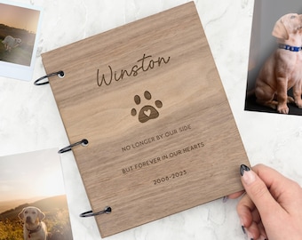 Álbum de fotos conmemorativo de mascotas, cuaderno 'Forever in Our Hearts', libro de memoria personalizado para perros, álbum de fotos para perros, regalo conmemorativo de mascotas