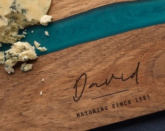 Personalised Rustic Wooden Cheese Board for Men - Personalized Chopping Board for Him - Unique Birthday Gifts for Men