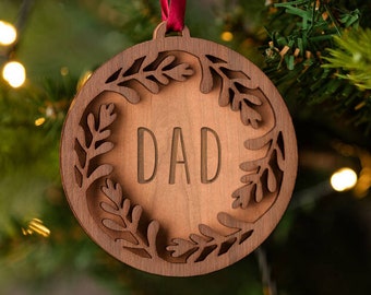 Mum Remembrance Christmas Bauble Personalised Grandma Gold Grandad Dad