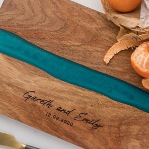 Personalised Engraved Resin River Board | Housewarming Gifts for Family | Unique First Home Chopping Board | New House Gift For Couples