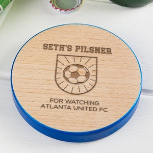 Personalized Engraved Wooden Soccer Drinks Coasters | Football Gifts For Men | Birthday Present For Men Him | Sports Fan Gifts