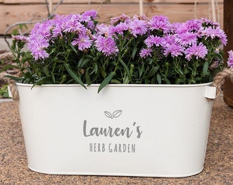 Personalised Engraved Herb Planter | Gardening Gifts for Her Women | Unique Birthday Gift for Plant Lovers | Garden Gift For Wife or Sister