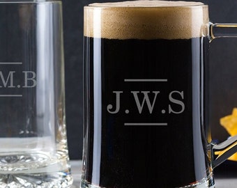 Personalised Pint Glass Tankard / Personalised Birthday Gifts For Men / Monogrammed Glass