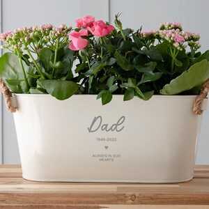 Personalised Engraved Family Planter | Father Bereavement Gift | Dad Memorial For Garden | Parent Memorial Gift | Sympathy Condolence Gift