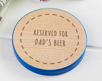 Fathers day Reserved for dads beer personalized wooden drinks coaster personalised coaster for dad beer gift for dad