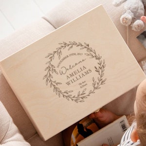 Baby Keepsake Box, Personalised Baby Memory Box, Newborn Gift, Unique Gift for New Mum, Engraved Box for Babies, Personalised Baby Gift image 1