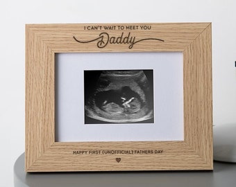 Personalized Baby Scan Photo Frame For Dad To Be - Personalised Ultrasound Baby Frame for New Daddy - Personalized First Fathers Day Gifts