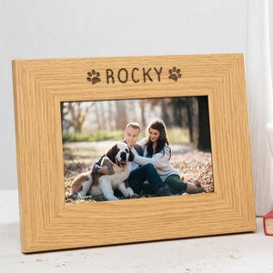 Personalised Pet Photo Frame - Personalized Dog or Cat Picture Frame - Pet Memorial Remembrance Loss Gifts