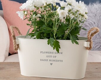 Engraved Flower Planter - Inspirational Gifts for Her Women - Unique Birthday Gifts for Girlfriend Wife Friends
