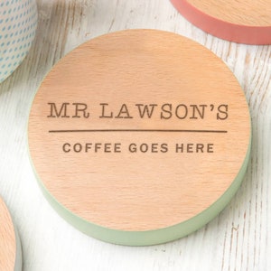 Personalised Wooden Engraved Drinks Coaster - Personalized Gift for Teacher / Teaching Assistant - Personalised Gift For Teachers