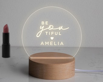 Gift For Woman, Personalised Mini LED Desk Lamp, Unique Birthday Gift For Women, Bedroom Decor, Personalized Bedside Lamp For Woman