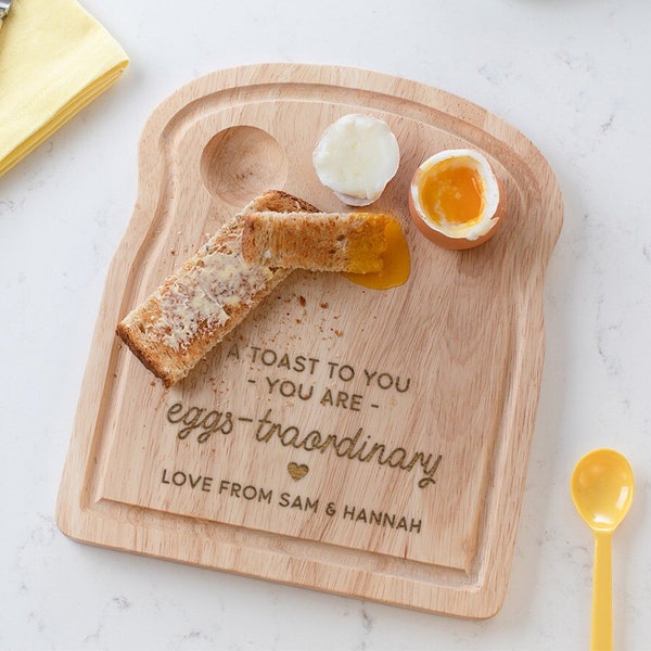 Personalised Egg Board - Wooden Egg and Toast Board - Mother’s or Father’s day Gift - Gifts for Mum Dad - Personalized Breakfast Board