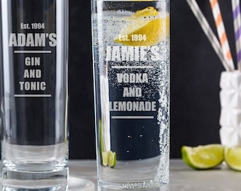 Engraved Highball Glass - Personalised Gin Glass