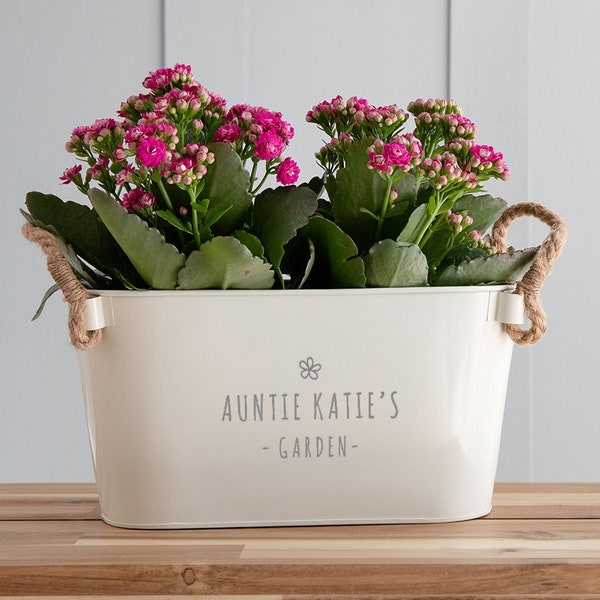 Personalised Planter - Engraved Auntie Plant Pot - Unique Birthday Gifts for Aunt from Niece Nephew - Gardening Gifts for Her Women