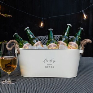 Personalised Beer Ice Bucket - Beer Cooler for Dad - Metal Drinks Cooler - Father’s day Gift - Birthday gift for him - Home Bar Accessories