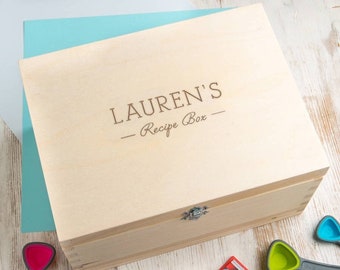 Personalized Wood Recipe Box