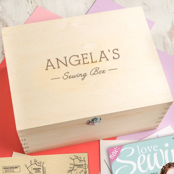 Wood Sewing Box Personalized