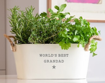 World's Best Grandad Engraved Planter - Birthday Gifts for Grandpa - Fathers Day Plant Pot - Gardening Gifts For Men Him - Grandads Garden