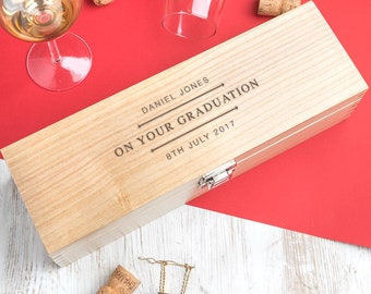 Personalized Graduation Gift Box For Him - Personalized Alcohol Keepsake Box For Graduation - Graduation Presents For Her