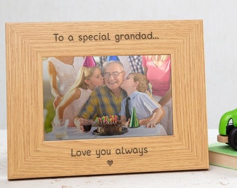 Personalise This Frame Grandad /& Me Wooden Photo Frame 4x6 Free Engraving