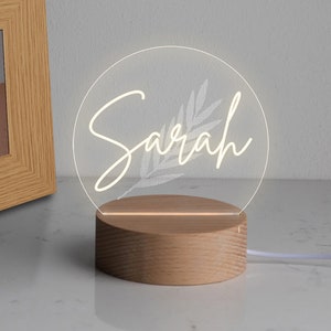 Personalised Mini Desk Lamp With Name, Unique Birthday Gift, LED Desk Lamp, Engraved Gift For Her, LED Light, Personalized Night Light image 1