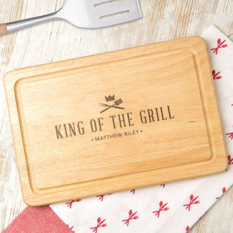 Personalised Gift For Him, 'King Of The Grill' Slate Serving Board, Personalized Grilling Gift For Him, Gift For Dad,Engraved Chopping Board image 6