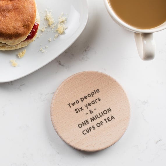 Dessous De Verre Personnalisé Gravé - Cadeau Pour Amateurs De Café - Liège & Bois