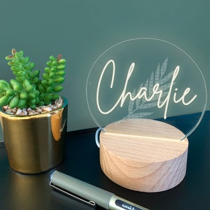 Personalised Mini Desk Lamp With Name, Unique Birthday Gift, LED Desk Lamp, Engraved Gift For Her, LED Light, Personalized Night Light image 2